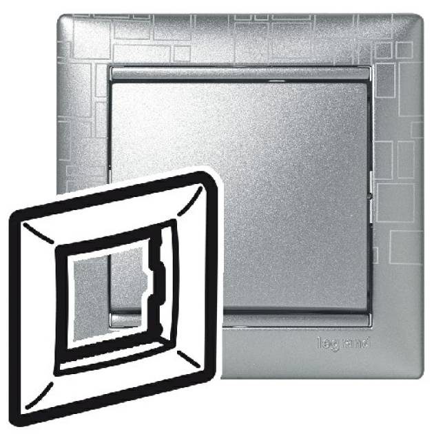 Valena keret egyes, alu négyzetmintás 