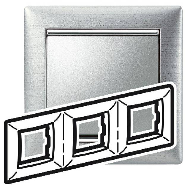 Valena keret hármas, vízszintes, alumetál 