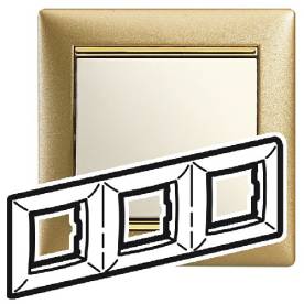 Valena keret hármas, vízszintes, matt arany