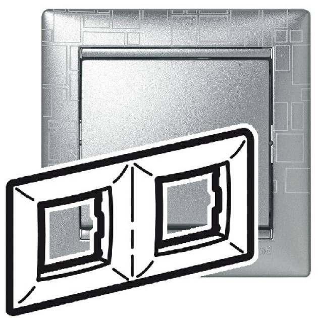 Valena keret kettős, vízszintes, alu négyzetmintás 