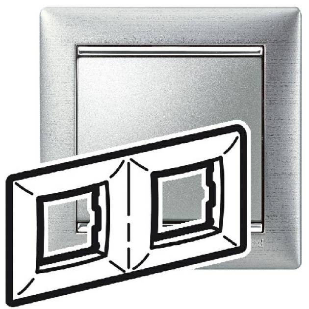 Valena keret kettős, vízszintes, alumetál 