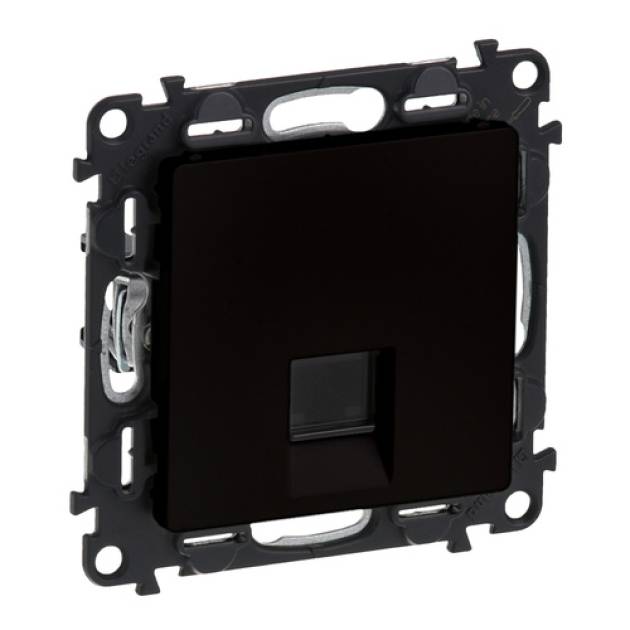 Valena Life 1xRJ45 Cat. 5e FTP csatlakozóaljzat mechanizmus burkolattal, fekete 