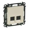 Valena Life 2xRJ45 Cat. 5e UTP csatlakozóaljzat  elefántcsont 