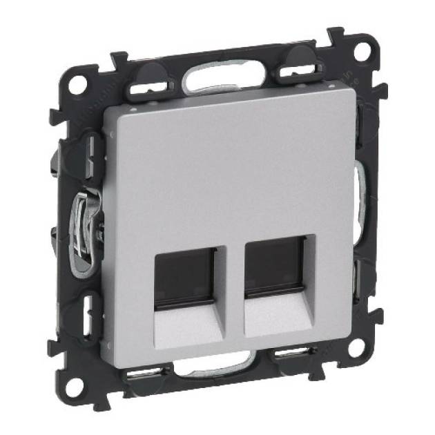 Valena Life 2xRJ45 Cat. 6 STP csatlakozóaljzat  alumínium 