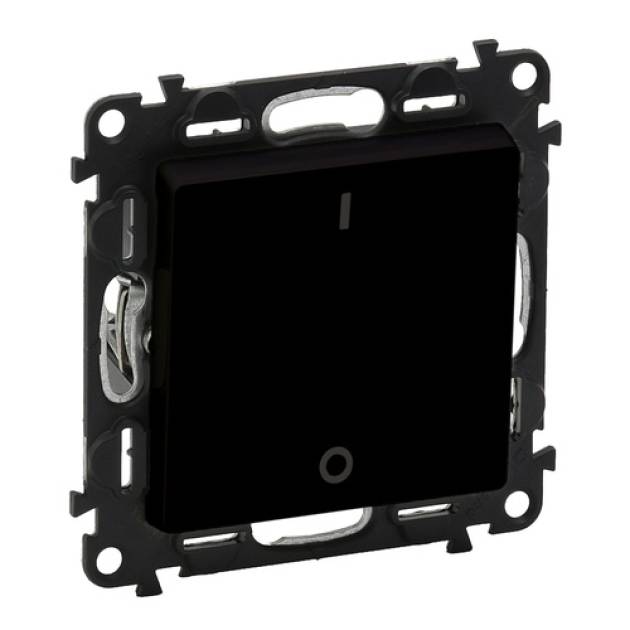 Valena Life kétpólusú kapcsoló mechanizmus burkolattal, 10 AX, fekete 