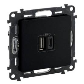 Valena Life kettős USB-A + USB-C csatlakozóaljzat 3A–15W, fekete