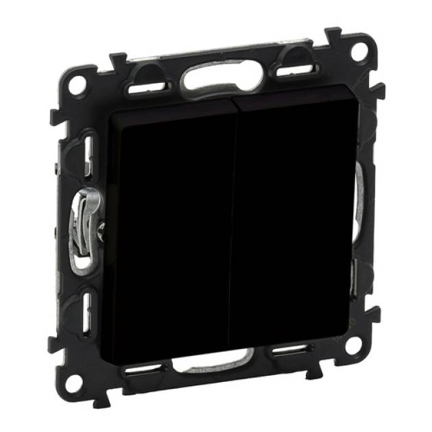 Valena Life kettős váltókapcsoló mechanizmus burkolattal, 10 AX, fekete 