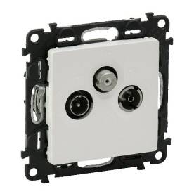 Valena Life TV-Rádió-SAT aljzat, végzáró, 10 dB fehér