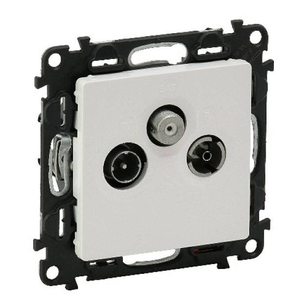 Valena Life TV-Rádió-SAT aljzat, végzáró, 10 dB fehér 