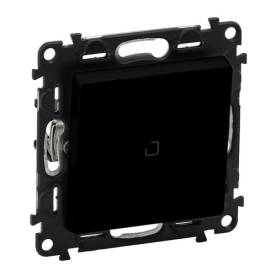 Valena Life váltóérintkezős nyomó mechanizmus burkolattal, jelzőfénnyel, fekete