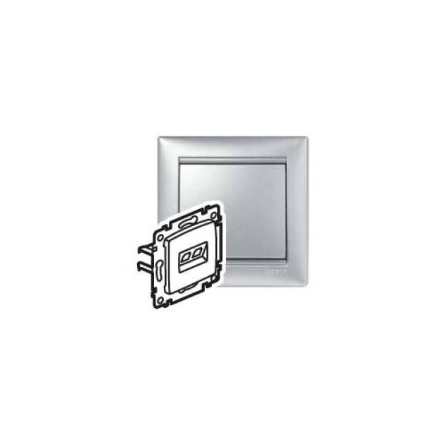 Valena RJ11+RJ45 Cat5e UTP kombinált aljzat alumínium 