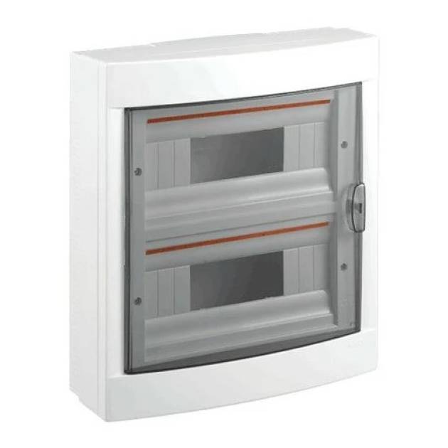 VIKO Kiselosztó, 16 modul, PE+N sínnel, füstszínű ajtóval, falon kívüli 