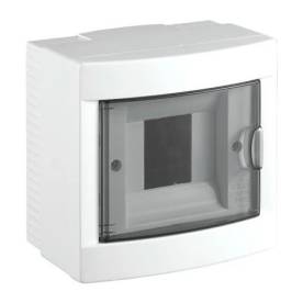 VIKO Kiselosztó, 6 modul, PE+N sínnel, füstszínű ajtóval, falon kívüli